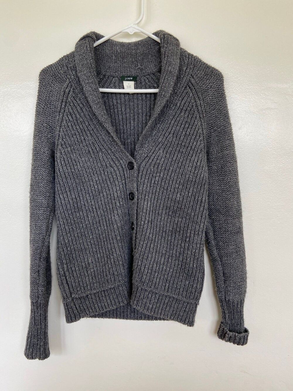 J.Crew Women’s Wool Button Cardigan in Grey Size S